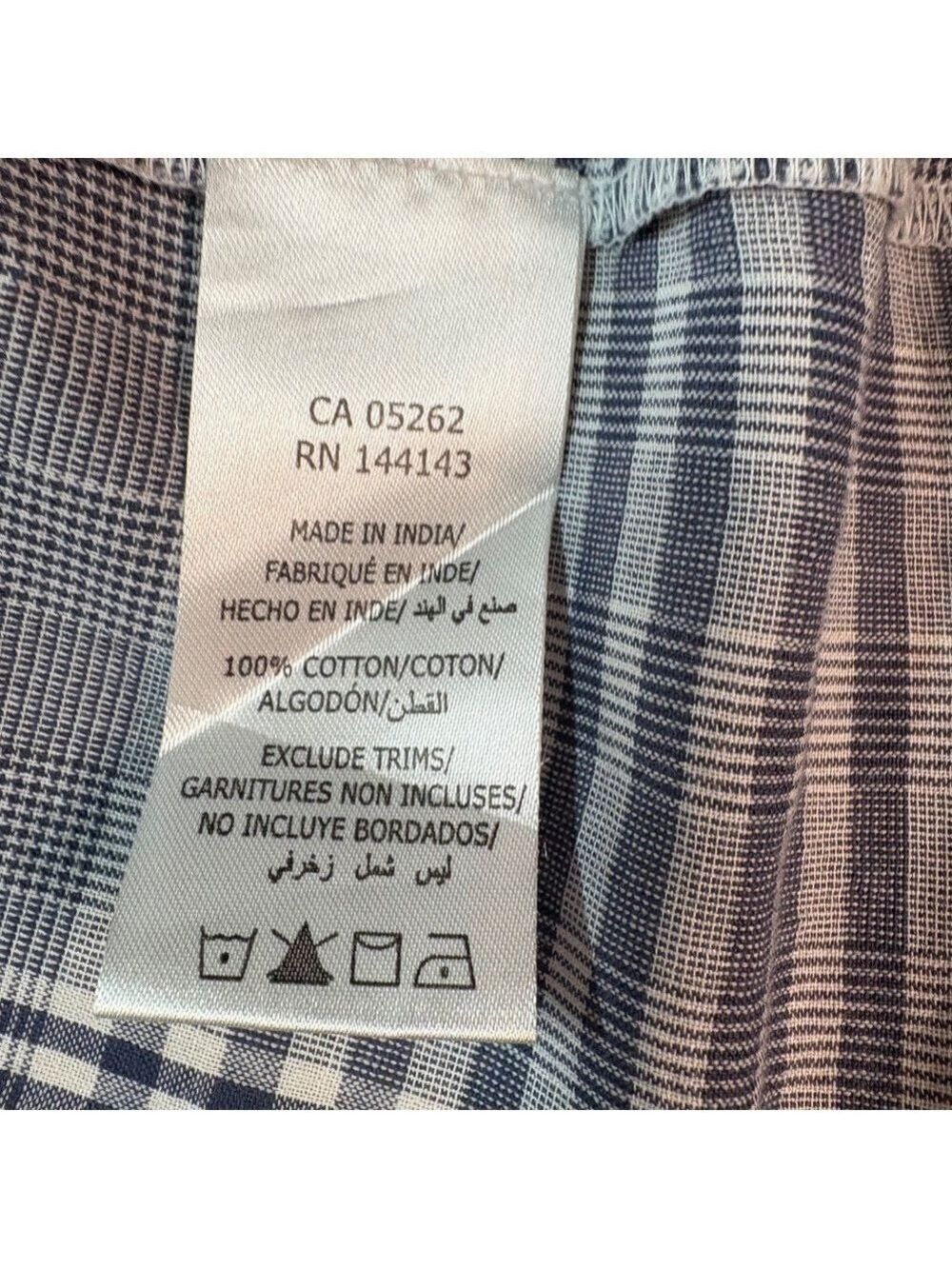 CALIFORNIA MOONRISE 100% Cotton Lightweight Plaid Poncho / Cardigan / Wrap Sz S - Picture 7 of 9
